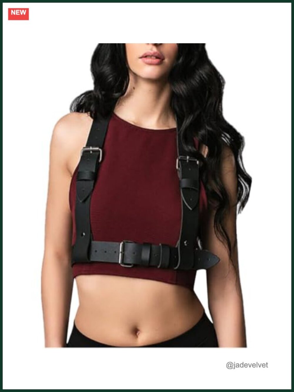 Punk PU Leather Harness Top Adjustable Waist Belt Body Chain Corset Accessory